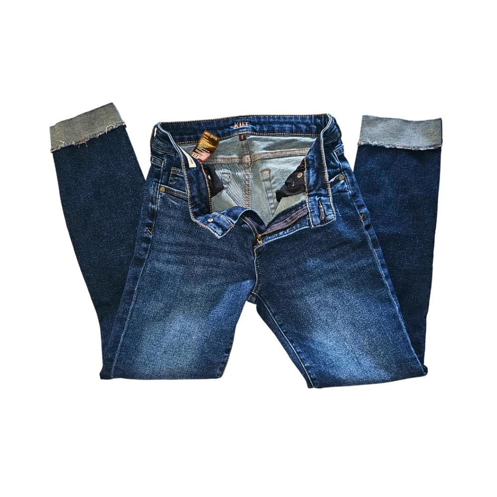 KUT From the Cloth Ankle Straight Leg Cuffed Jeans Size 0